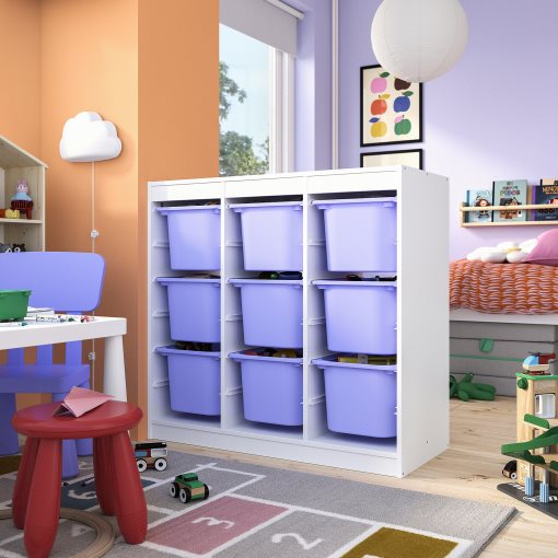 TROFAST, σύνθεση αποθήκευσης διαχωριστικό δωματίου με κουτιά , 99x44x94 cm, 896.131.00