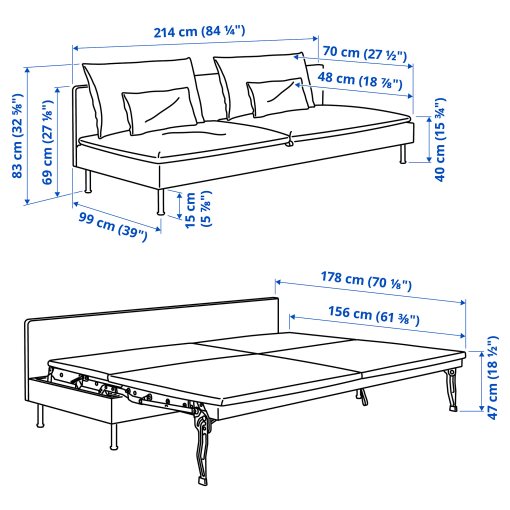 SÖDERHAMN, 3-seat sofa-bed, 896.309.63