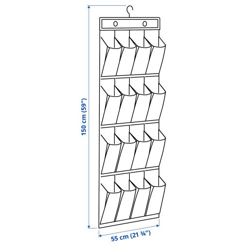 SKUBB, hanging shoe organiser with 16 pockets, 904.000.08