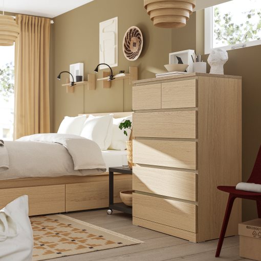 MALM, συρταριέρα με 6 συρτάρια, με ενισχυμένο σκελετό, 904.036.05