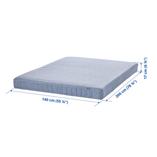 VADSÖ, sprung mattress extra firm, 140x200 cm, 904.535.82
