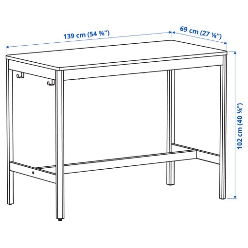 IDÅSEN, underframe for table top, 139x69x102 cm, 904.838.19