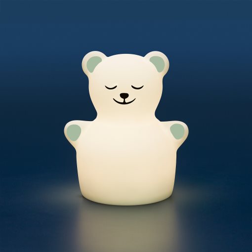 TÖVÄDER, night light with built-in LED light source/bear/battery-operated, 905.169.14