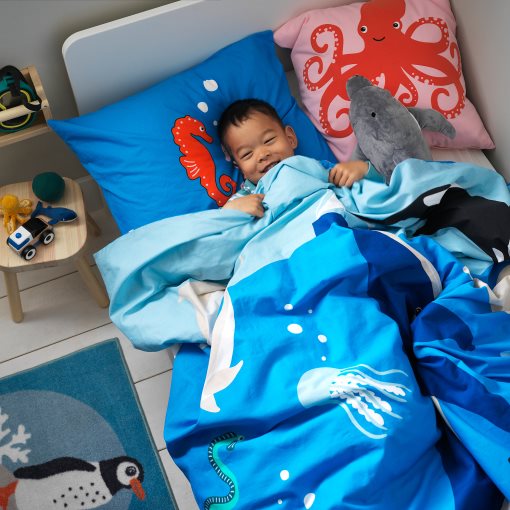 BLÅVINGAD, κάλυμμα μαξιλαριού/μοτίβο χταποδιού, 50x50 cm, 905.283.75