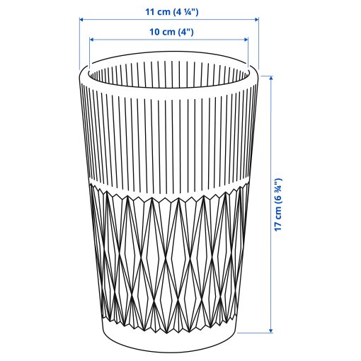 SMÄLLSPIREA, vase/glass/patterned, 17 cm, 905.421.78