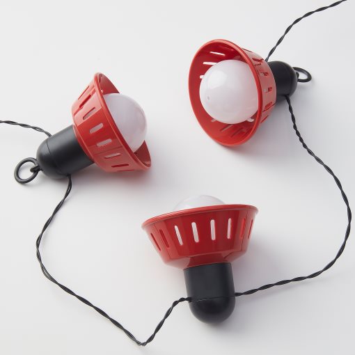 SOMMARLÅNKE, lighting chain with built-in LED light source/10 bulbs/outdoor/battery-operated/Retro, 905.439.98