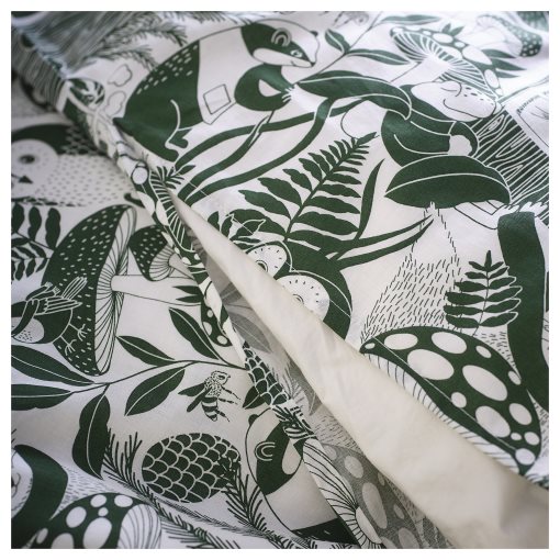 SKOGSDUVA, παπλωματοθήκη και μαξιλαροθήκη/δάσος, 150x200/50x60 cm, 905.768.04