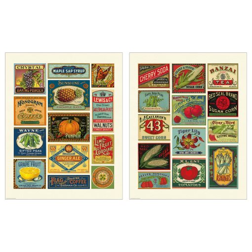 BILD, poster/Vintage food labels collage, 40x50 cm, 905.788.84