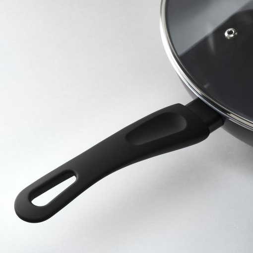 HEMLAGAD, wok with lid non-stick coating, 28 cm, 905.809.19