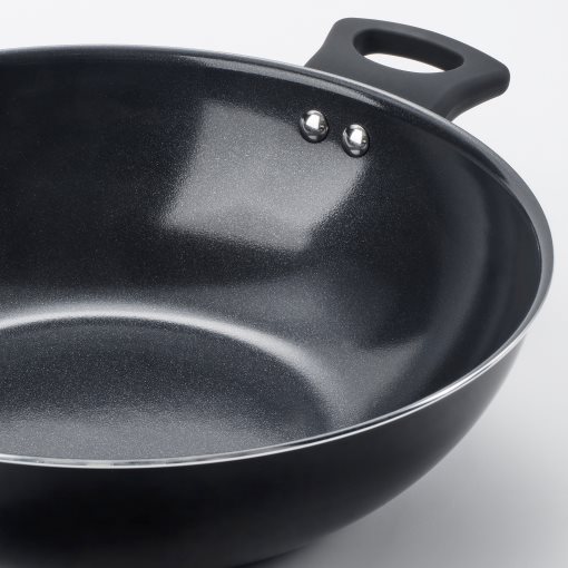 HEMLAGAD, wok with lid non-stick coating, 28 cm, 905.809.19