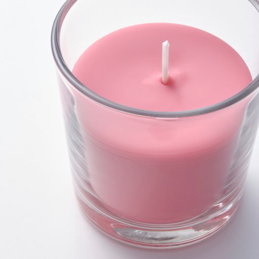 BLODBOK, scented candle in glass/strawberry, 25 hr, 905.826.64