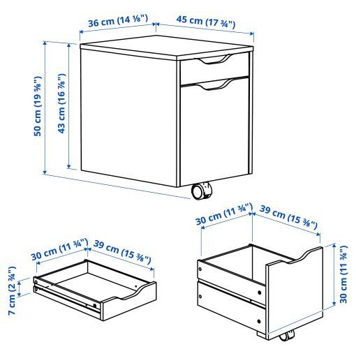 ALEX, drawer unit, 36x50 cm, 905.869.02