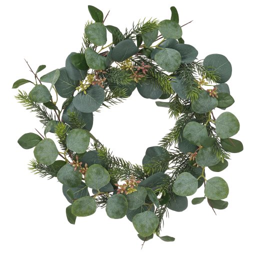 VINTERFINT, artificial wreath In/outdoor eucalyptus, 45 cm, 906.065.56