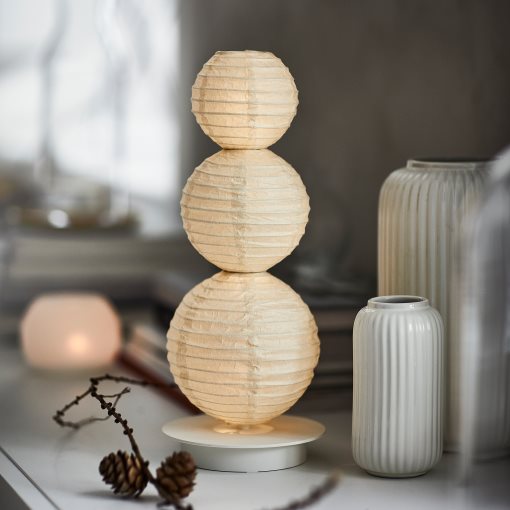 STRÅLA, decorative table lamp with built in LED light source, ball shaped/battery-operated, 906.066.41