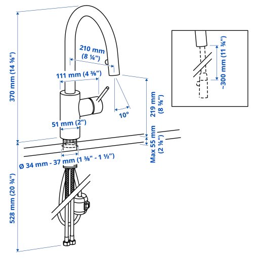 SALLSJÖN, kitchen mixer tap pull out, 906.089.37