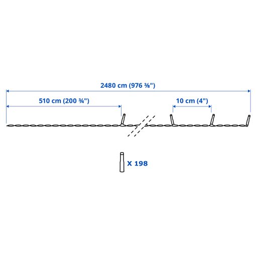GETKÅL, γιρλάντα φωτισμού με ενσωματωμένο φωτισμό LED/ρυθμιζόμενο χρώμα/εξωτερικού χώρου, 24.8 m, 906.093.24