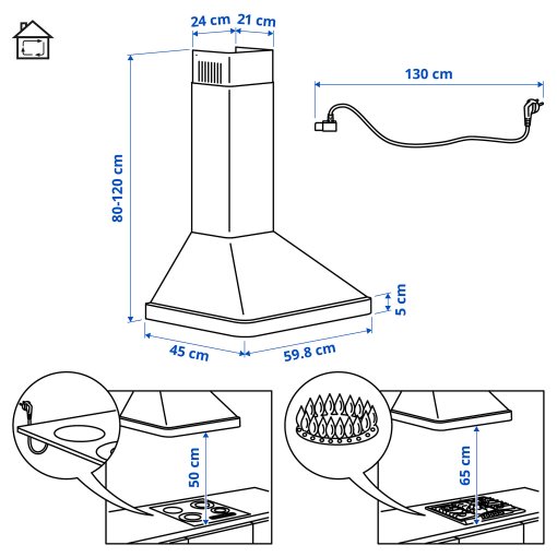 NILSBYN, απορροφητήρας τοίχου/IKEA 300, 60 cm, 906.127.22