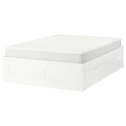 BRIMNES, bed frame with storage, 140X200 cm, 990.196.61