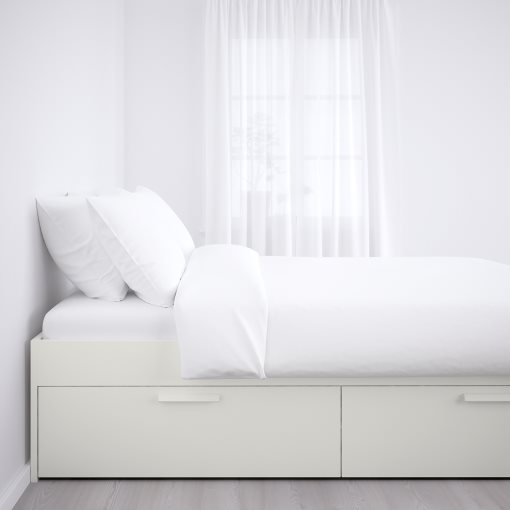 BRIMNES, bed frame with storage, 140X200 cm, 990.196.61