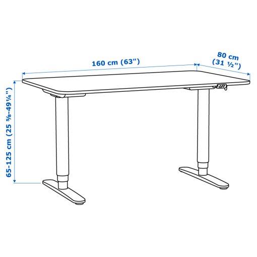 BEKANT, desk sit/stand, 160x80 cm, 990.611.98