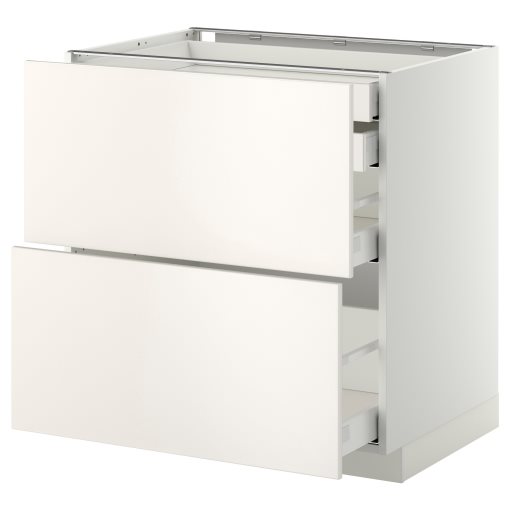 METOD/MAXIMERA, base cabinet 2 fronts/2 low/1 medium/1 high drawer, 991.046.35