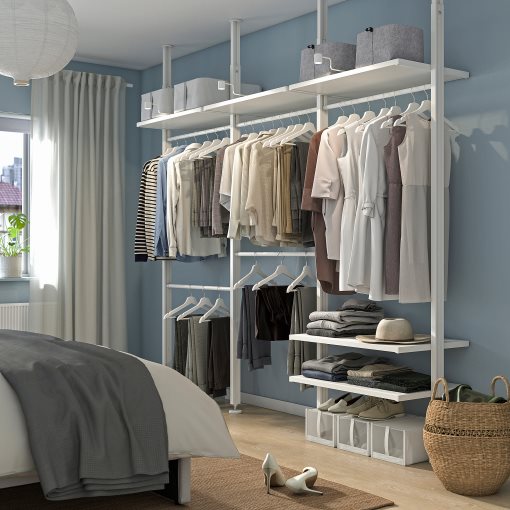 ELVARLI, wardrobe combination, 258x51x222-350 cm, 991.573.70