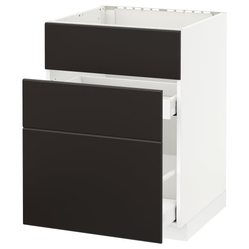 METOD/MAXIMERA, base cabinet for sink+3 fronts/2 drawers, 992.130.45
