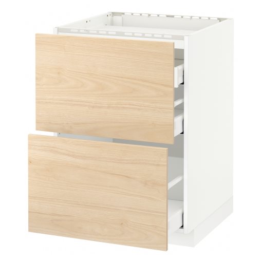 METOD/MAXIMERA, base cabinet for hob/2 fronts/3 drawers, 992.161.95