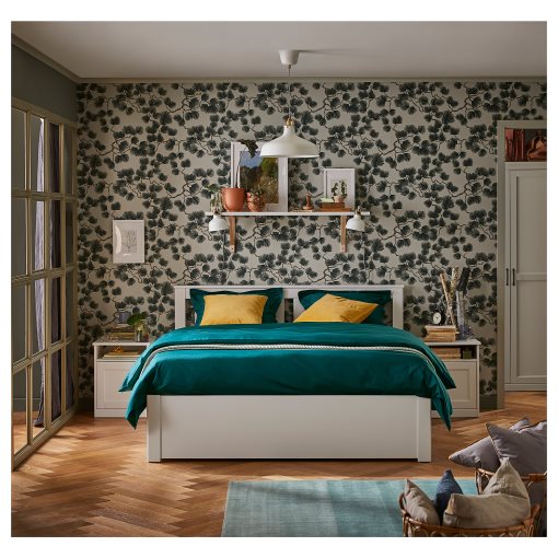 SONGESAND, bed frame with 4 storage boxes, 160X200 cm, 992.413.45
