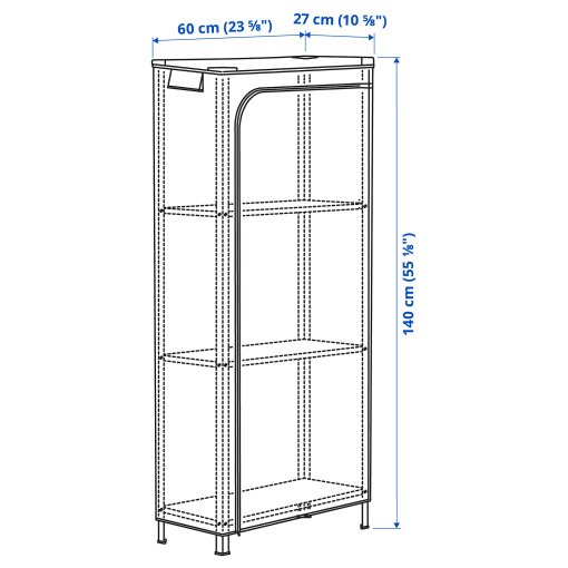 HYLLIS, shelving unit with cover, 60x27x140 cm, 992.917.45