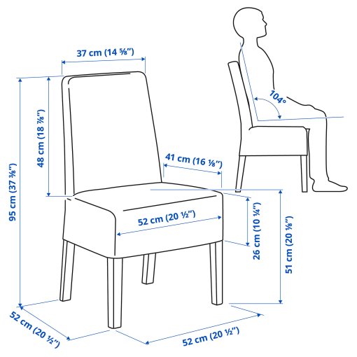 BERGMUND, chair with medium long cover, 993.860.98