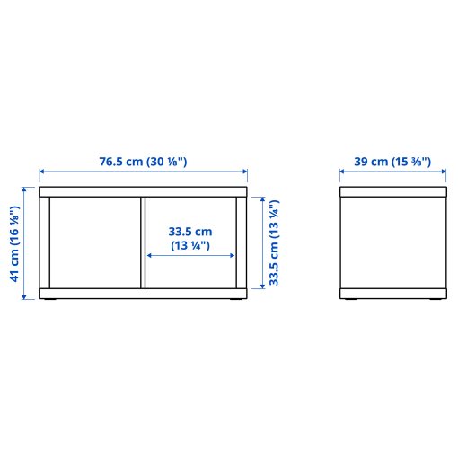 KALLAX/LACK, storage combination with 2 shelves, 266x39x147 cm, 993.987.27