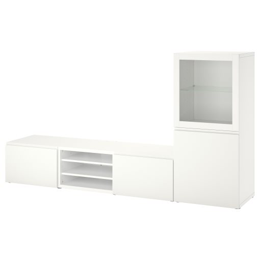 BESTÅ, TV storage combination/glass doors, 240x42x129 cm, 994.217.23