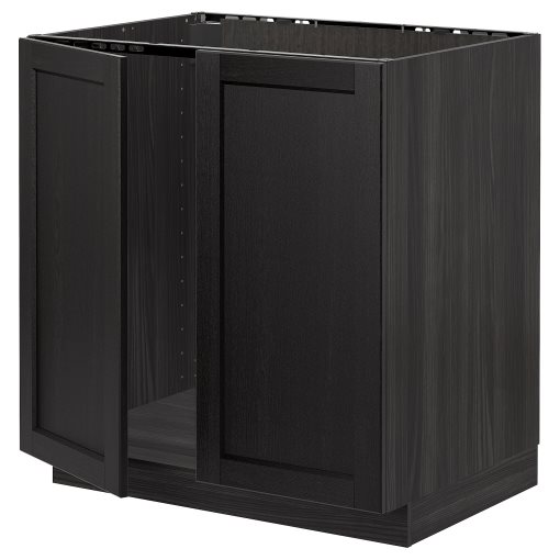 METOD, base cabinet for sink/2 doors, 80x60 cm, 994.560.48