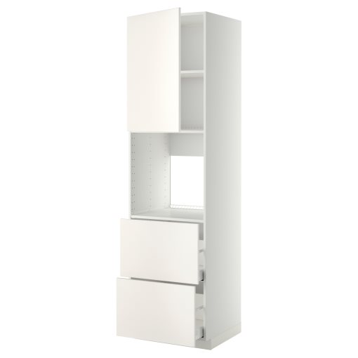 METOD, high cabinet for oven with door/2 fronts/2 high drawers, 60x60x220 cm, 994.562.46