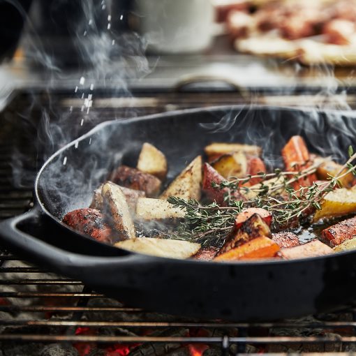 GRILLSKÄR, charcoal barbecue with 2 side tables, 994.952.24