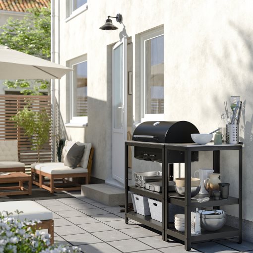GRILLSKÄR, ψησταριά κάρβουνου με νησίδα κουζίνας/εξωτερικού χώρου, 125x61 cm, 994.952.38