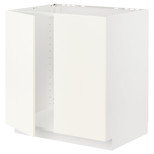 METOD, base cabinet for sink/2 doors, 80x60 cm, 995.071.37