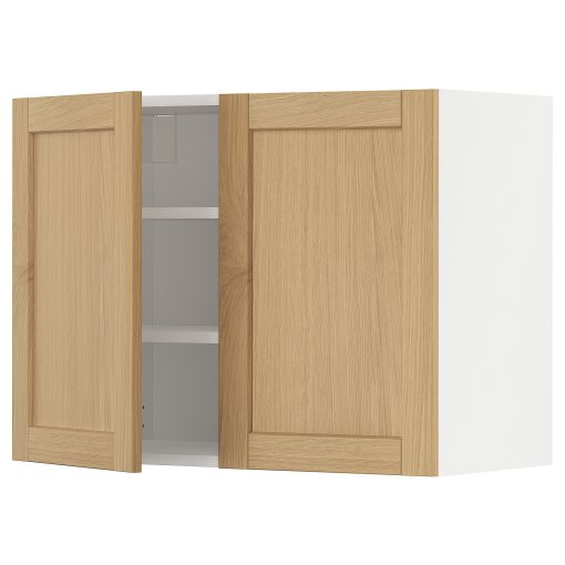 METOD, wall cabinet with shelves/2 doors, 80x60 cm, 995.093.44