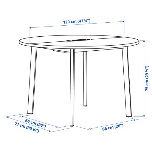 MITTZON, conference table/round, 120x75 cm, 995.139.30