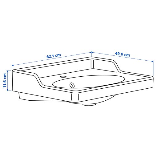 RUTSJON, wash-basin with water trap, 62x49 cm, 995.167.64