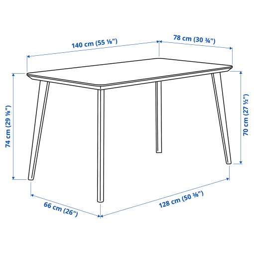 LISABO/KRYLBO, τραπέζι και 4 καρέκλες, 140 cm, 995.355.45