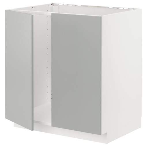 METOD, base cabinet for sink/2 doors, 80x60 cm, 995.390.01