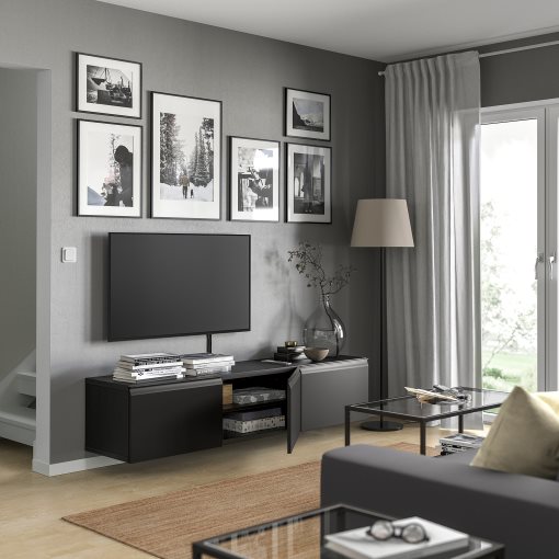 BESTÅ, έπιπλο TV με πόρτες, 180x42x38 cm, 995.693.28