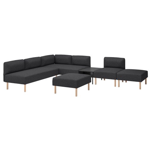LILLEHEM, 6-seat modular sofa with side table, 995.747.54