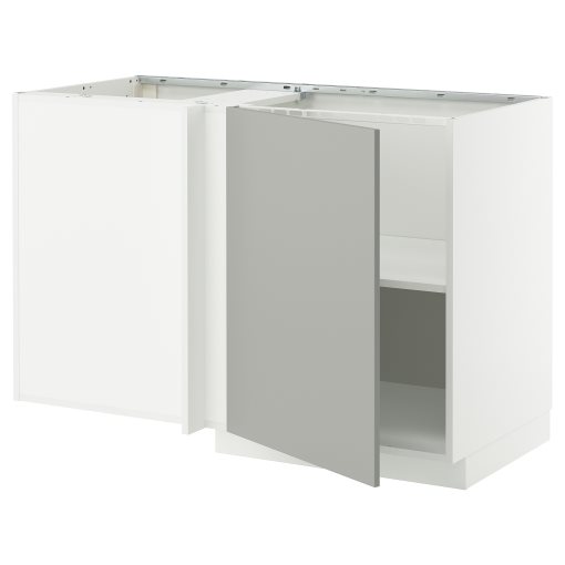METOD, corner base cabinet with shelf, 128x68 cm, 995.850.26