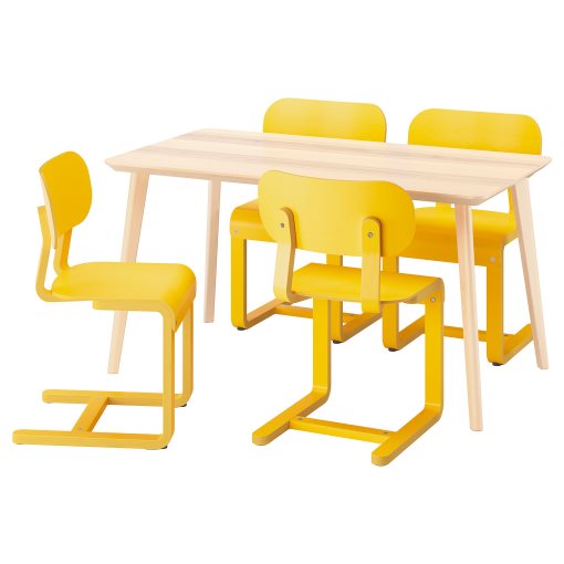 LISABO/LYCKAN, τραπέζι και 4 καρέκλες, 140x78 cm, 995.902.64