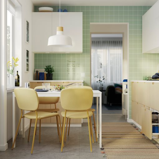 VIHALS, τραπέζι και 4 καρέκλες, 84/120x74 cm, 996.067.88