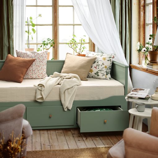 HEMNES, κρεβάτι επισκέπτη day bed 3 συρτάρια/2 στρώματα, 80x200 cm, 996.102.24