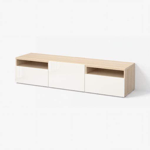 BESTÅ, TV bench with door/drawers soft closing, 180x42x39 cm, 493.286.14